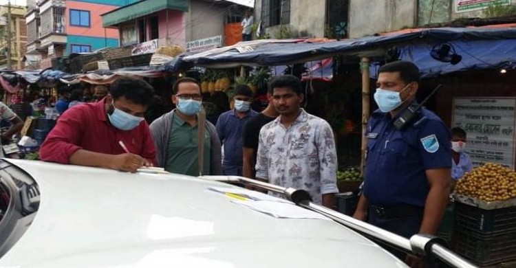 মির্জাপুরে মাস্ক না পড়ায় ৯ ব্যক্তিকে জরি