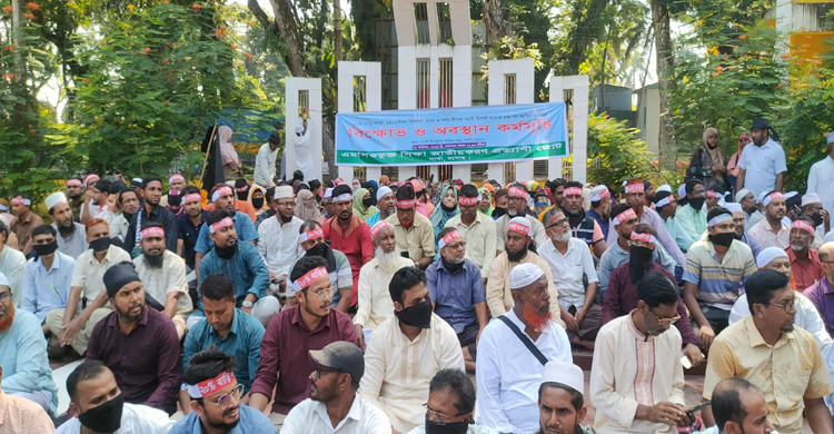 বেনাপোলে অবস্থান কর্মসূচি পালন এমপি